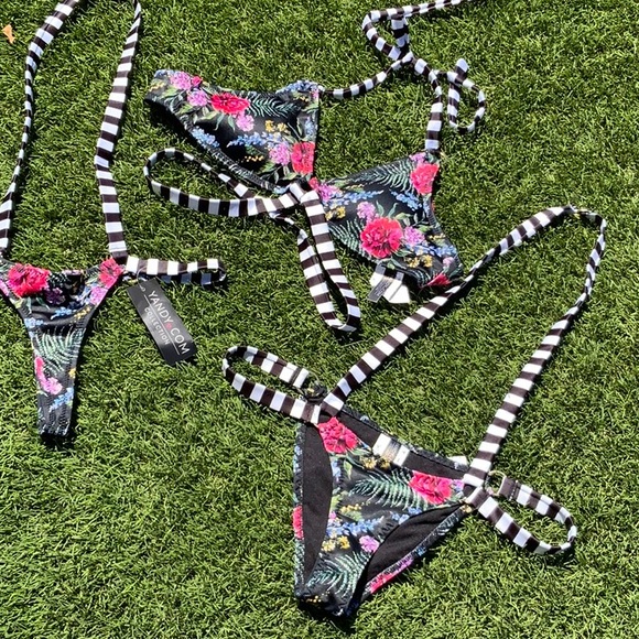 Yandy Swim Super Fun Strappy Sexy Bikini With 2 Bottom Options